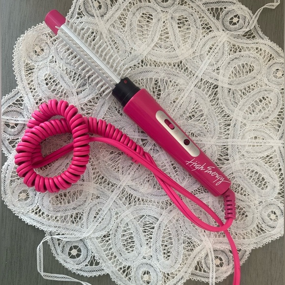 Vintage 80s Hot Pink Conair High Energy Brush Curling Iron - Picture 1 of 2